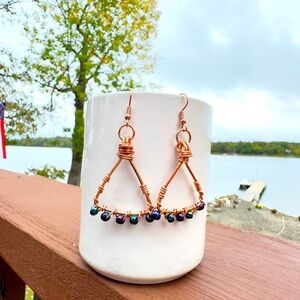 Boho handmade Copper earrings